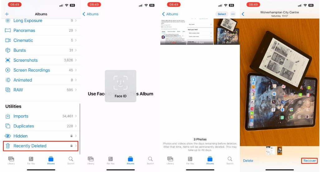 林周苹果14维修分享 iPhone14 上恢复已删除的照片 