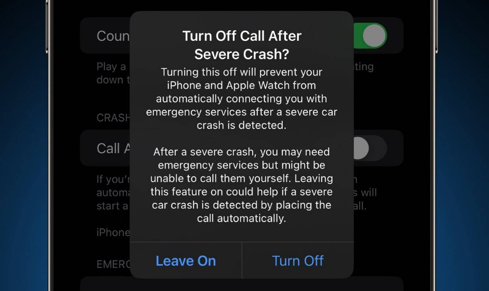 林周苹果14维修分享 iPhone 14 和 Apple Watch 上关闭崩溃检测 